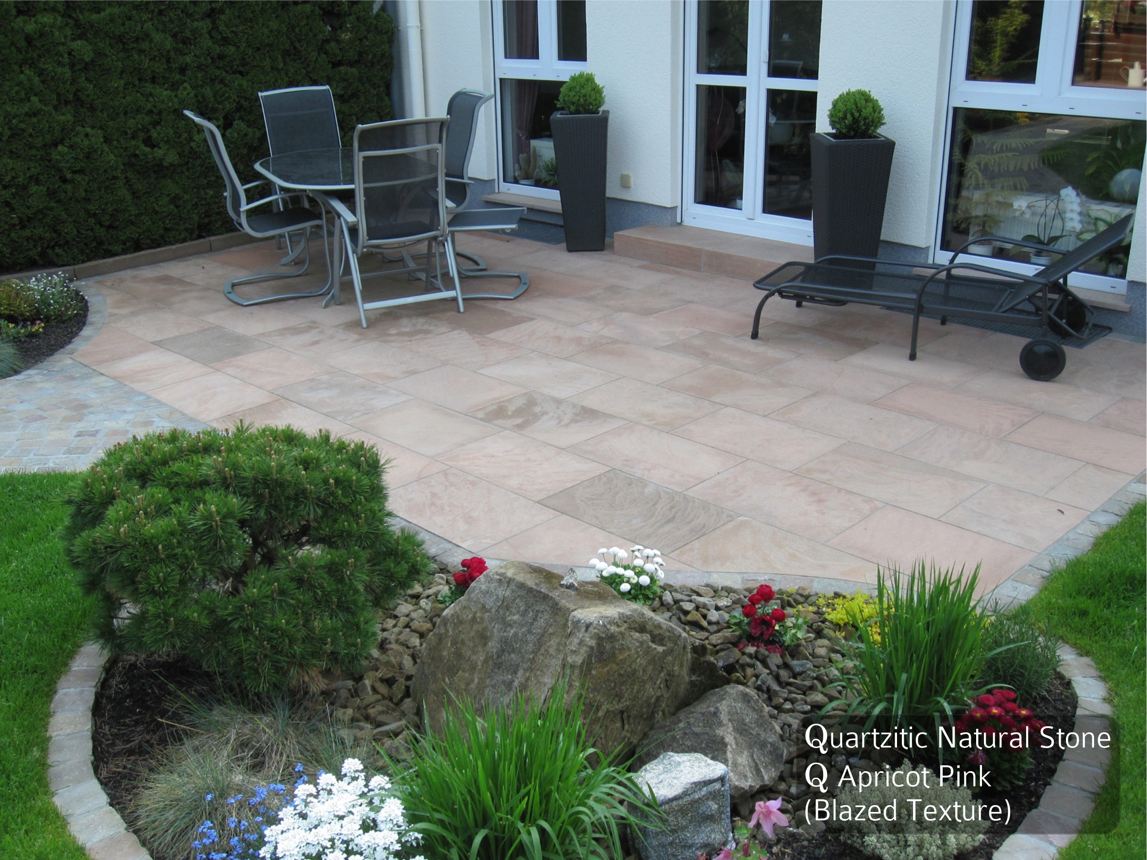 Quarzitic Natural Stone, Q Apricot Pink (Blazed Texture) 