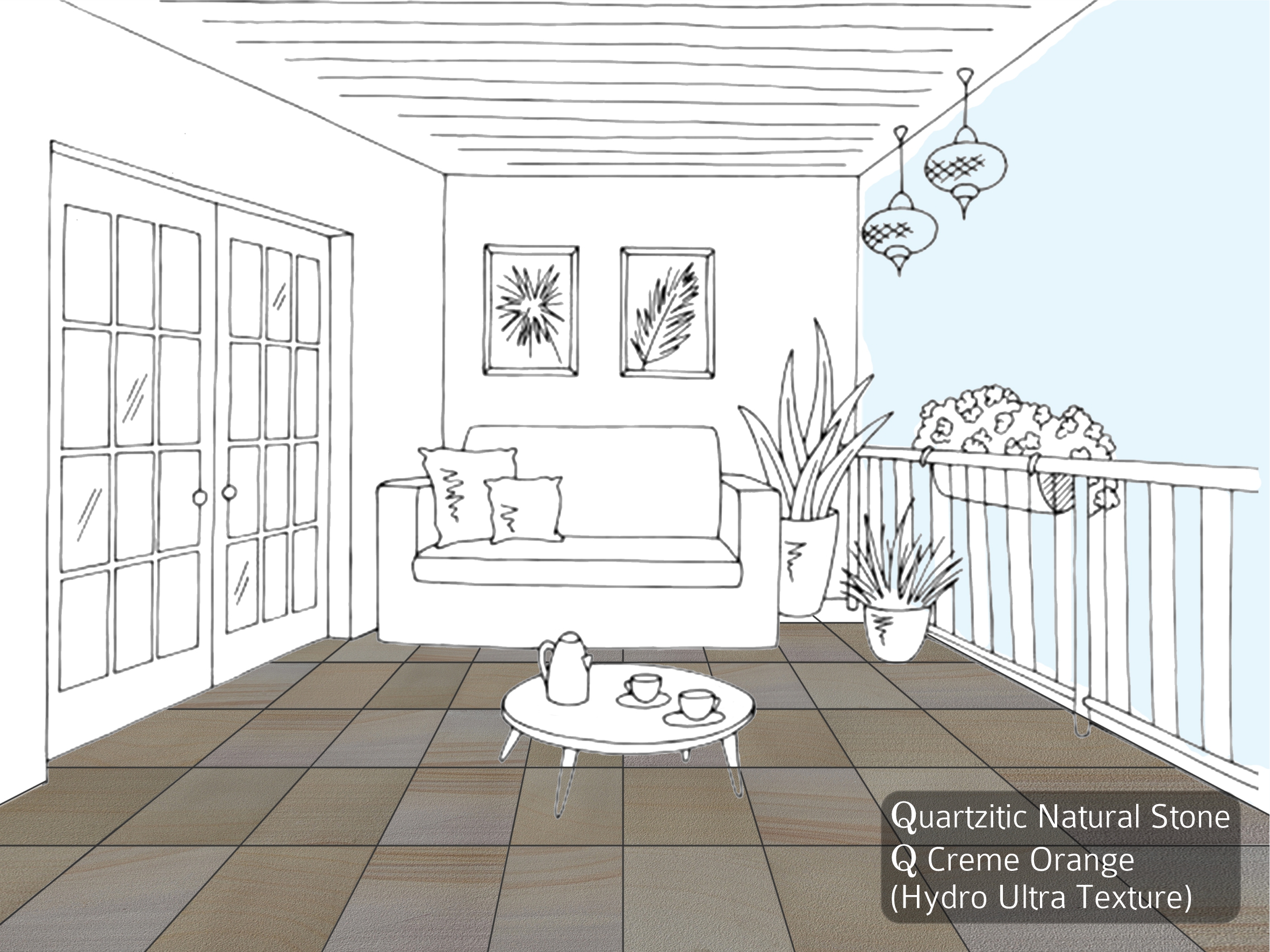 Quarzitic Natural Stone, Q Crème Orange (Hydro Ultra Texture) 