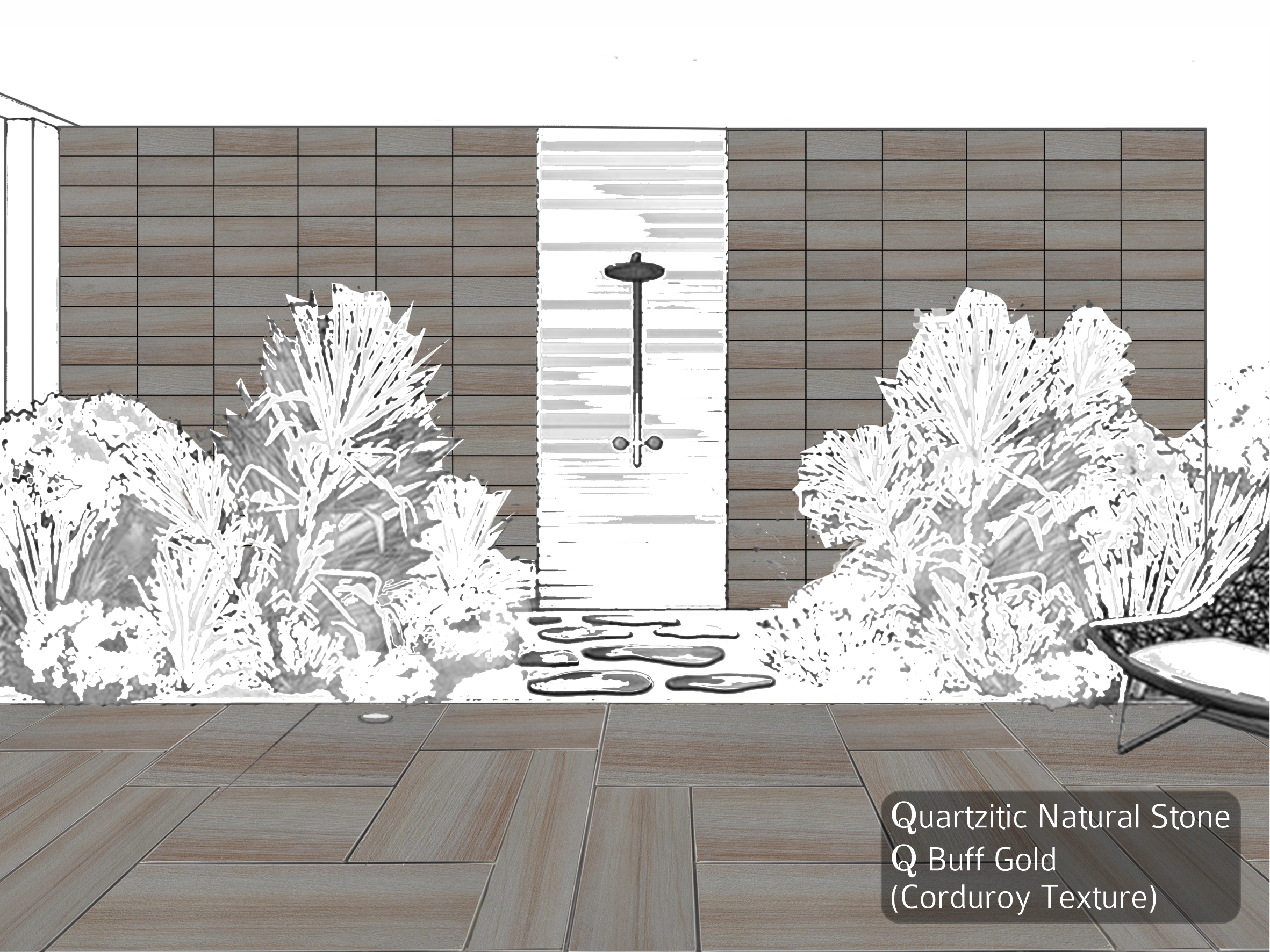 Quarzitic Natural Stone, Q Buff Gold (Corduroy Texture) 