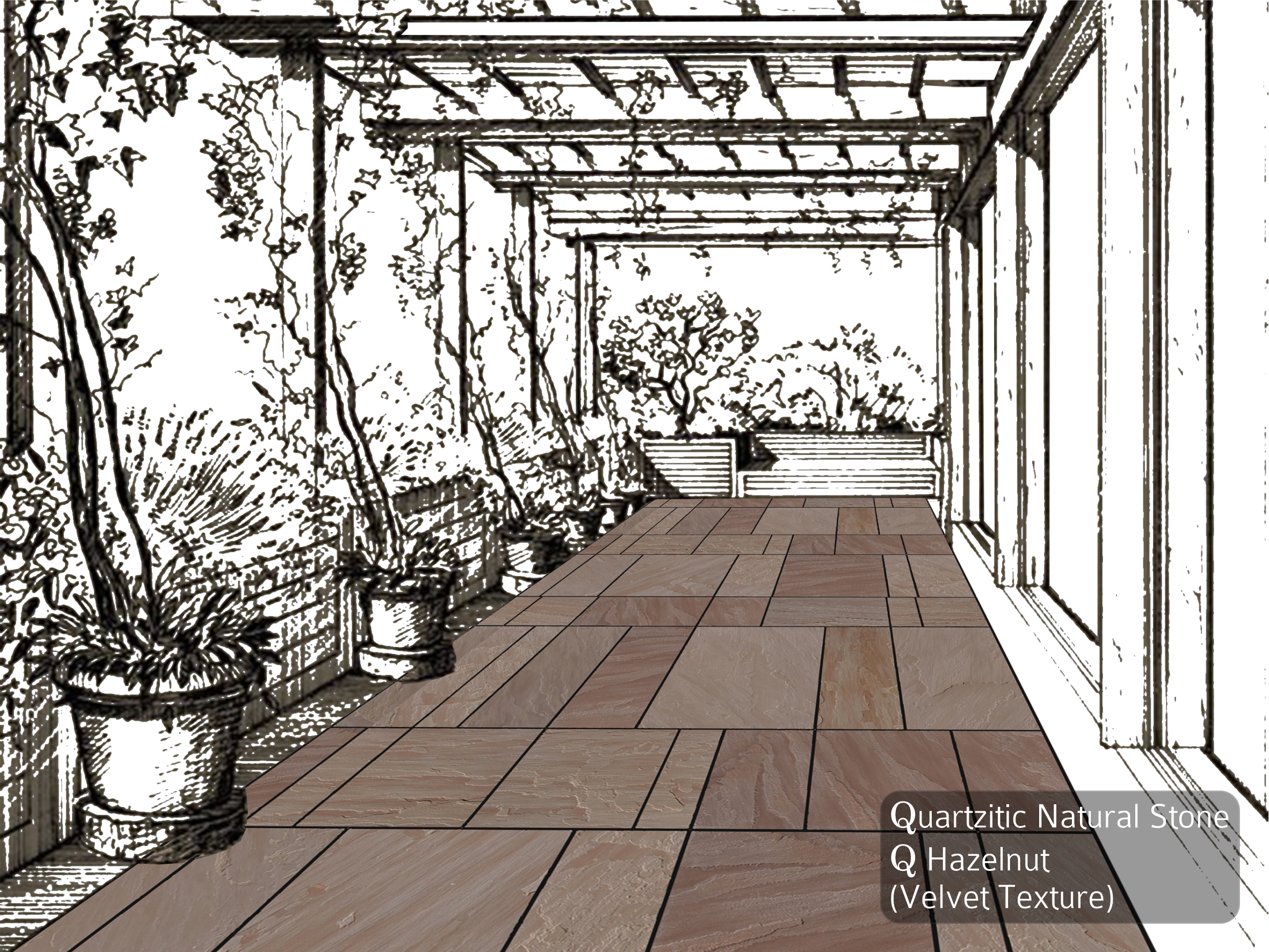 Quarzitic Natural Stone, Q Hazelnut (Velvet Texture)