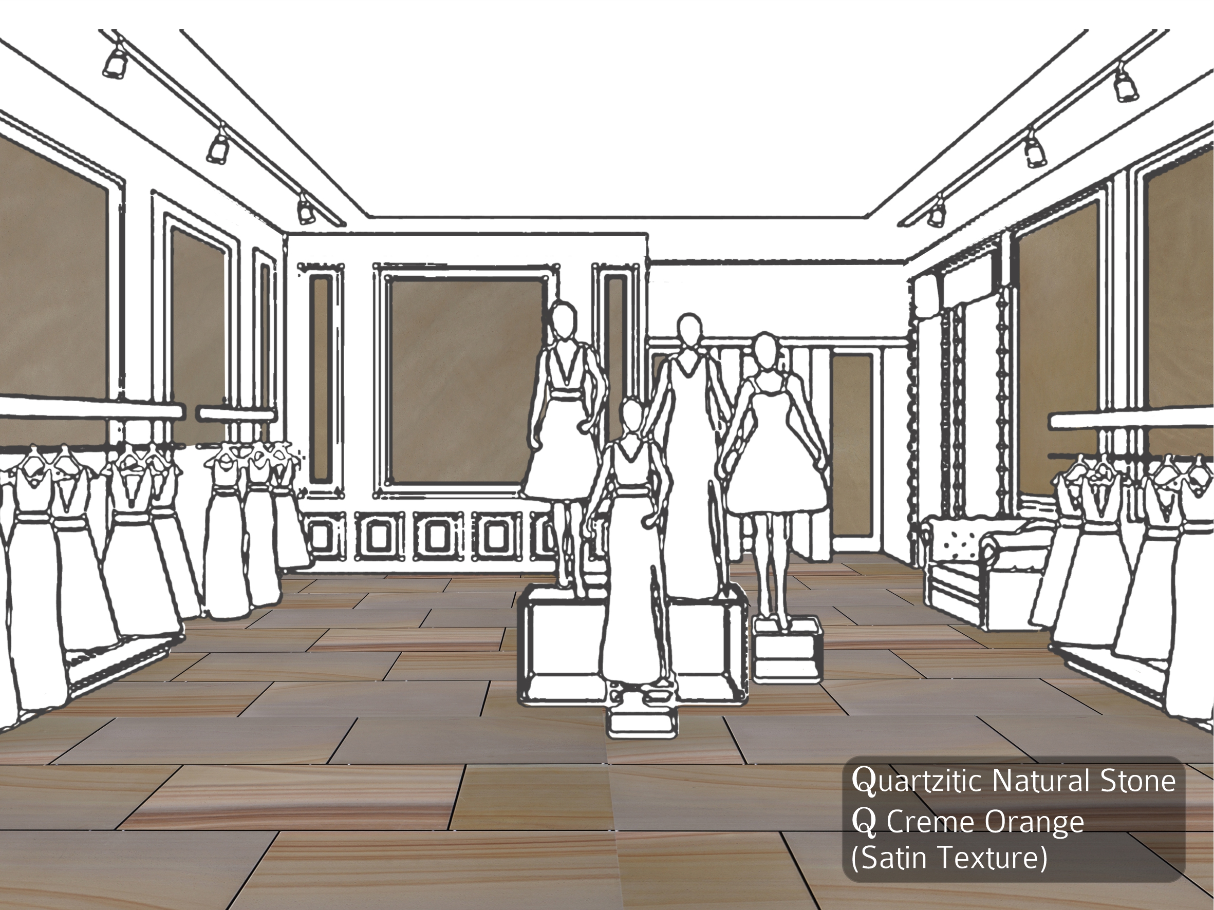 Quarzitic Natural Stone, Q Crème Orange (Satin Texture) 
