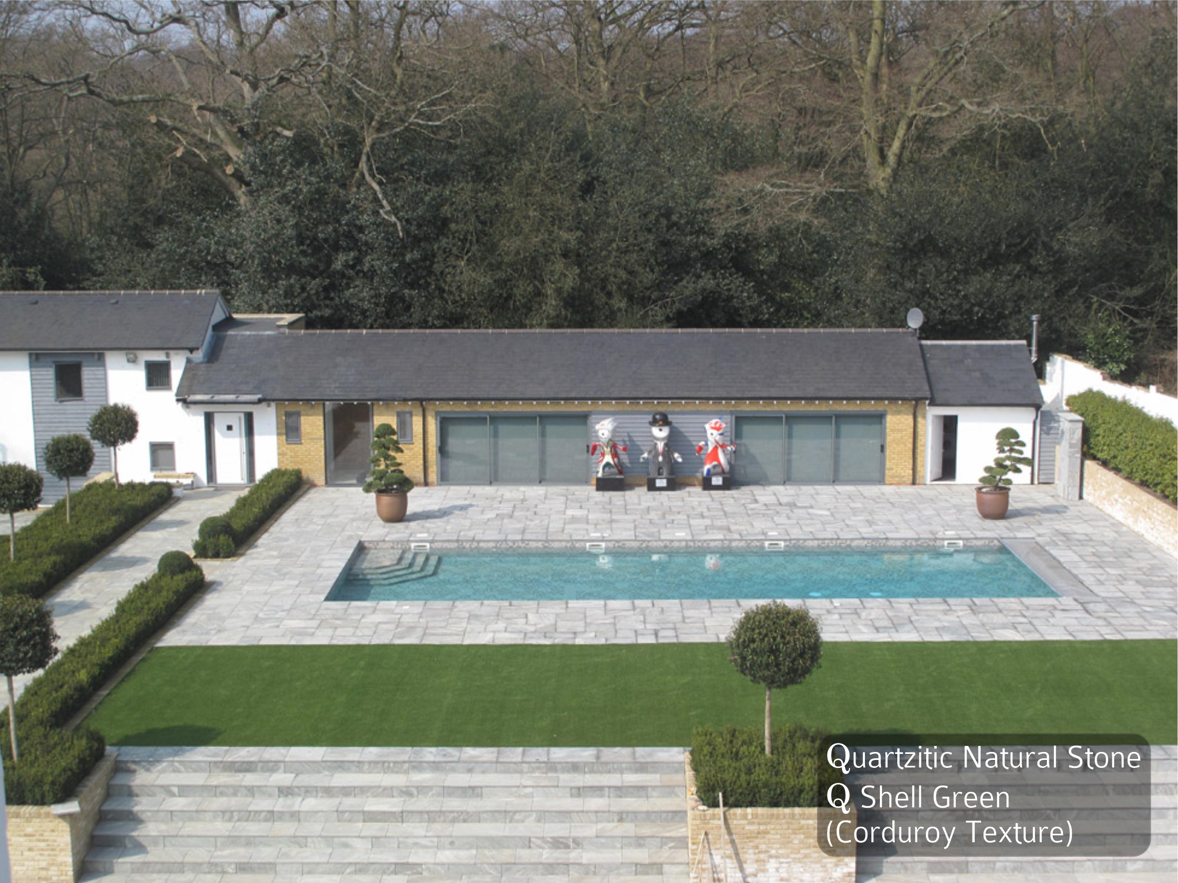 Quarzitic Natural Stone, Q Shell Green (Corduroy Texture)