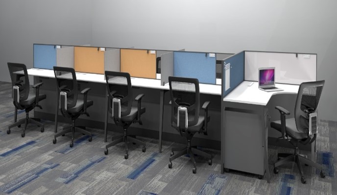 Xite partition based workstations: Modesty/Back panel