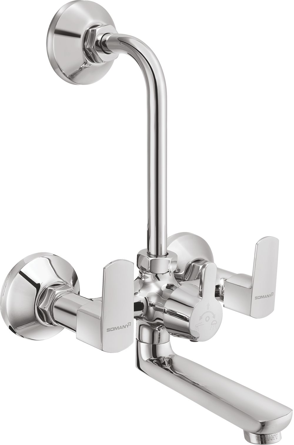 Lavatory Faucets: Optimus Wall Mixer L Bend (272201450041GP)