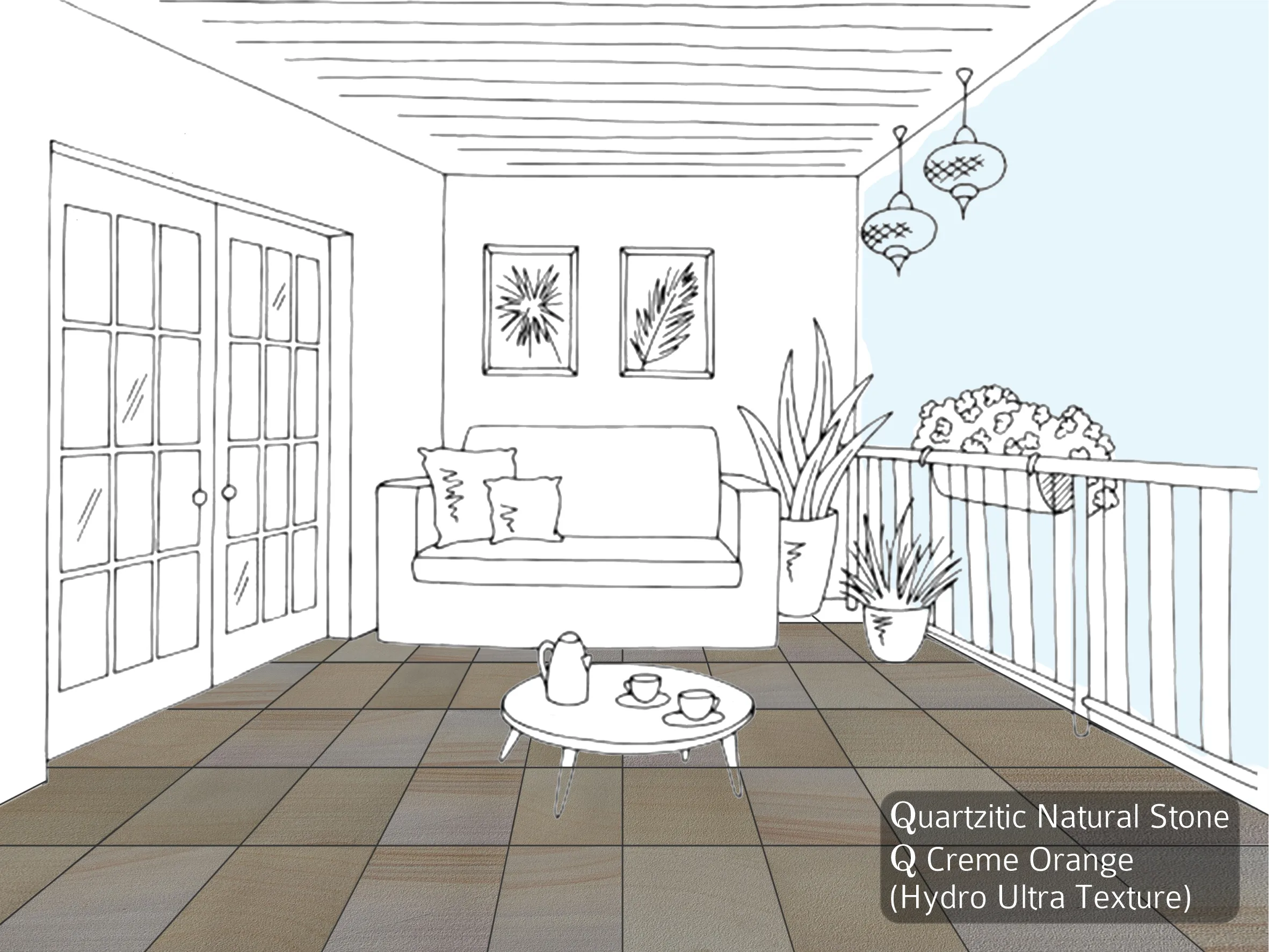 Quarzitic Natural Stone, Q Crème Orange (Hydro Ultra Texture) 