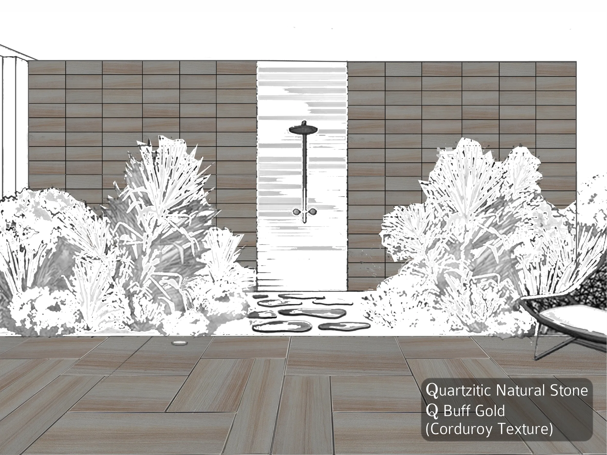 Quarzitic Natural Stone, Q Buff Gold (Corduroy Texture) 