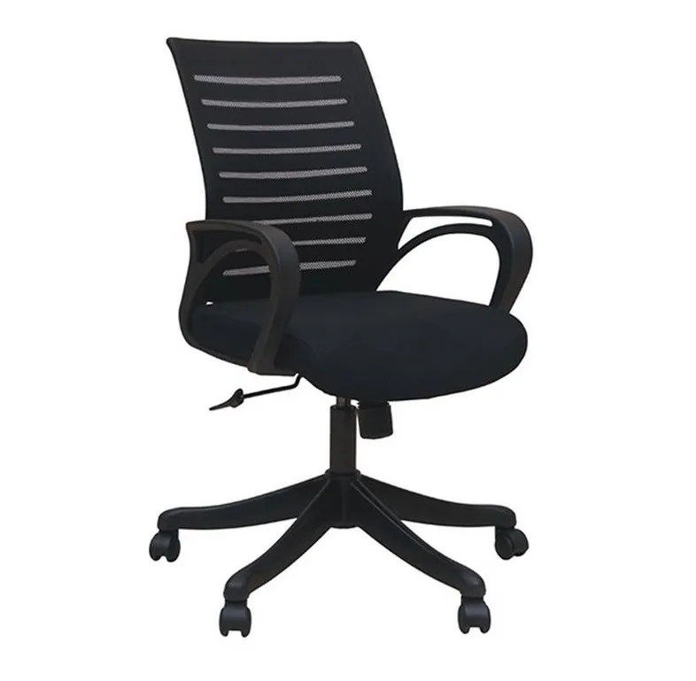 Linen mid back chair