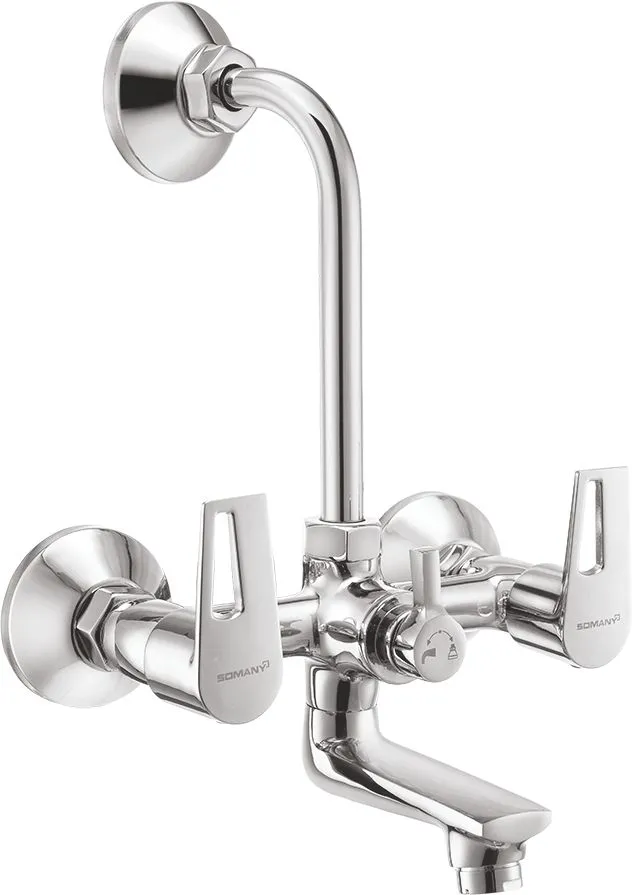 Lavatory Faucets: Jupiter Wall Mixer With Bend (272201420011GP)