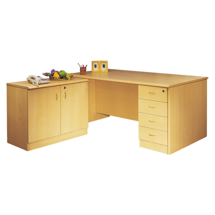 DKT THRIVE Director Series – Engineered Wood Table with Side Unit & Pedestal - DKT 3000–3100 ICON Table