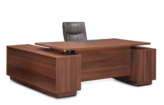 DKT THRIVE Director Series – Engineered Wood Table with Side Unit & Pedestal 